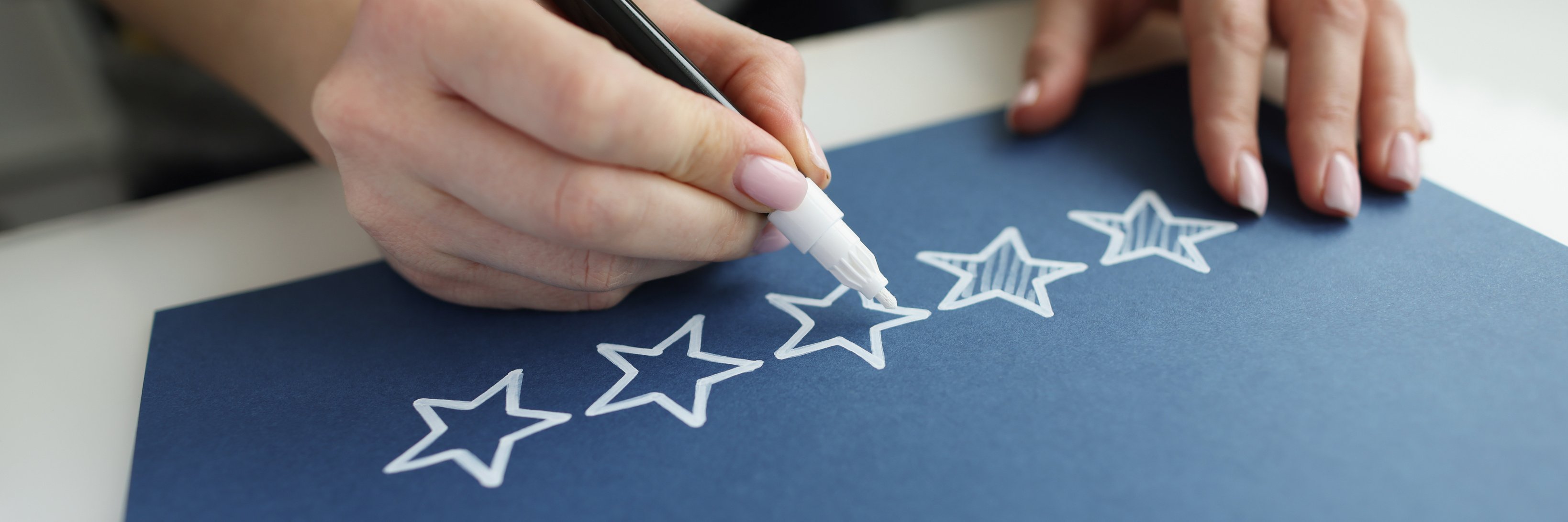 Person Draws Feedback Feedback Stars with Star Marker